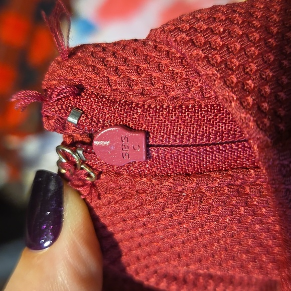 Torrid 16 Textured Shorts Maroon In Color - Picture 7 of 7